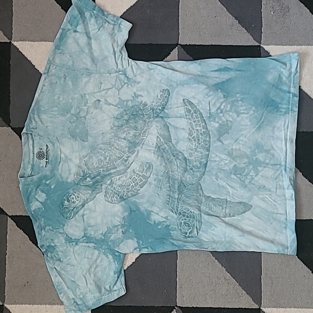 The Mountain Aqua Tie-Dye Turtle T-Shirt